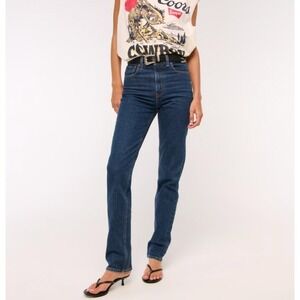 Abercrombie & Fitch The 90s Straight High Rise Jeans Dark Wash Women's Size 4